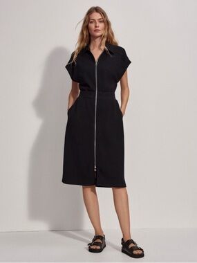 Varley Black Louisa Zip Through Dress